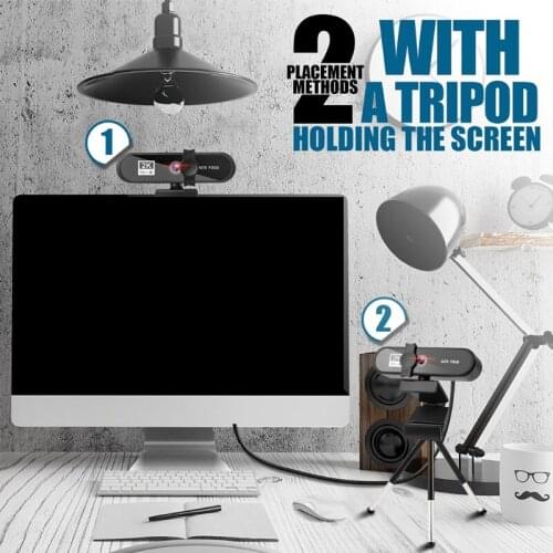 1080P Web 2K Auto Focus Web Camera with Microphone Privacy Cover for PC Computer Laptop Video Record Camera Web LX0B