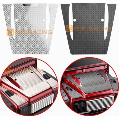 TRAXXAS TRX4 Defender Central skid plate of the hood Metal decorative sheet of the hood Black/Silver