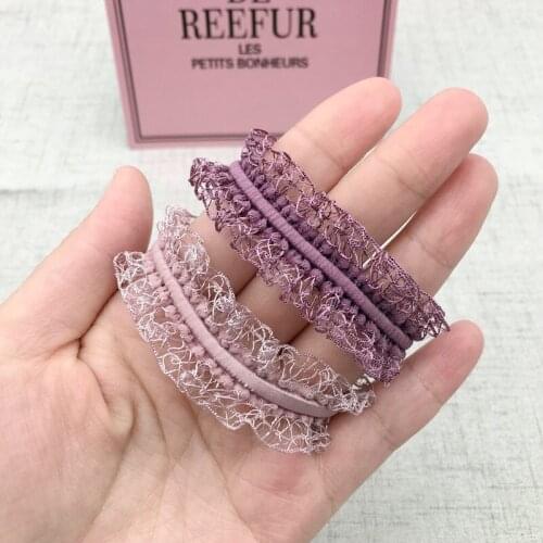Free Shipping 5pcs women lovely basic Lace Hair bands girls fashion hair tie ladys sweet hurt for hair hair accessories