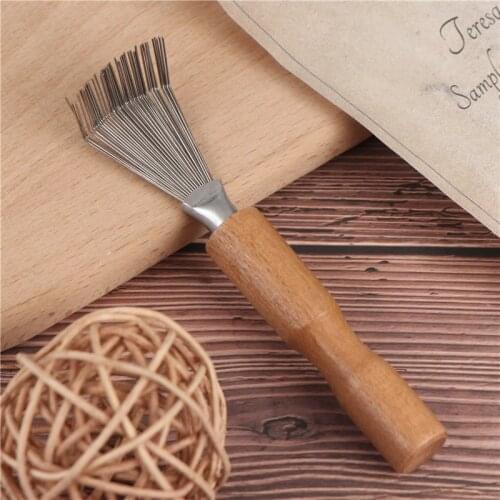 1PCS Delicate Cleaning Removable Handle Embeded Tool Wooden Comb Cleaner Hair Brush Comb Cleaner Tool