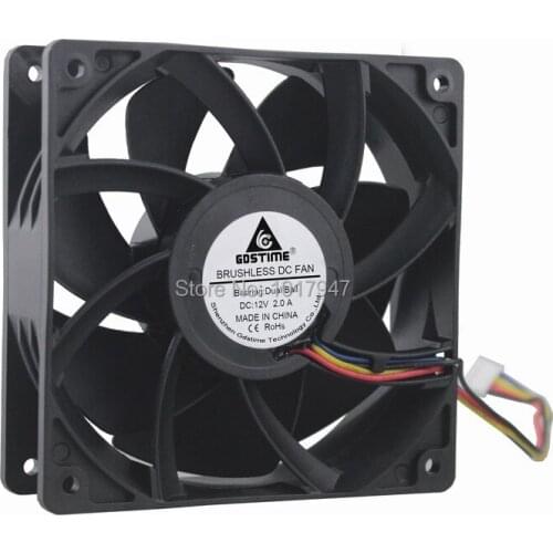 10 Pieces lot Dual Ball 5 inch 12cm 120mm x 38mm 12038 12V 4Pin FG PWM DC Radiator Cooler Cooling Fan