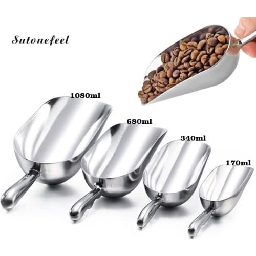 1080ML Ice Scoop Aluminum Alloy Shovel for Ice Grain Coffee Beans Scoops Bar Ice Scraper Kitchen Storage Tool