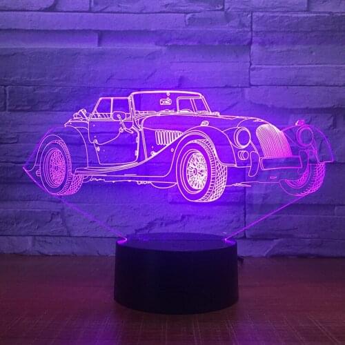 Car 3D LED Table Lamp Night Light Touch Remote Control 7 Colors RGB Decoration Lamp for Home