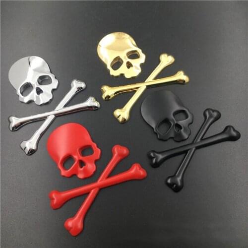 Car Sticker Skull Body Badge Metal Emblem Rear Trunk Decal Accessories for Jaguar Land Rover Chevrolet Mazda BMW Fiat Peugeot MG