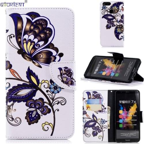 For Huawei Honor 7X Cute Cartoon Flip Wallet Case BND-L21 BND-L24 BND-L22 Card Slot Phone Bag BND-L21 BND-L34 Leather Flip Cover