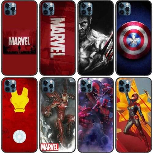 Marvel Anime Phone Cases cover For iphone 11 Pro Max case 12 8 7 6 S XR PLUS X XS SE 2020 mini mobile cell shell funda bag