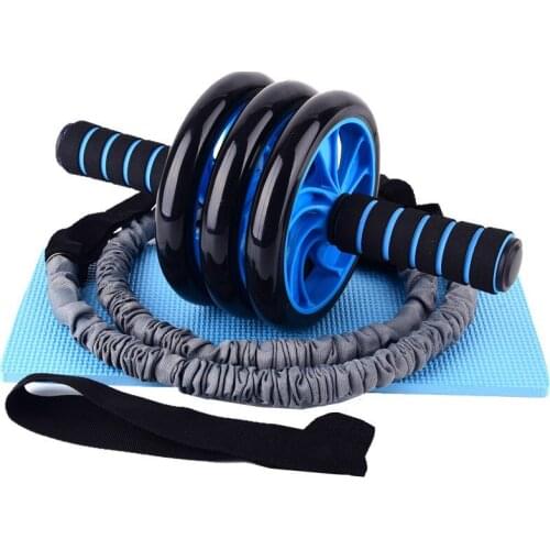 Fitness Belly Wheel Multifunctional Abdominal Device Three-Wheel Rolling Belly Wheel Silent Bearing Fitness Equipment Set