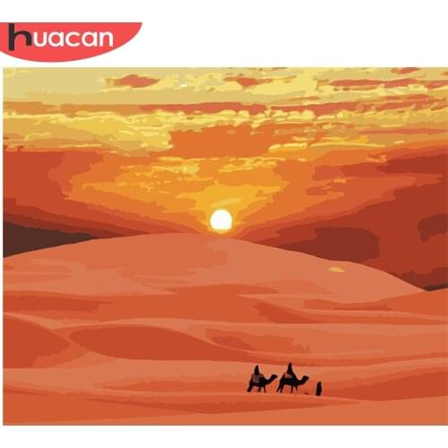 HUACAN Paint By Numbers Landscape Drawing On Canvas Gift DIY Pictures By Number Sunset Kits Hand Painted Painting Art Home Decor