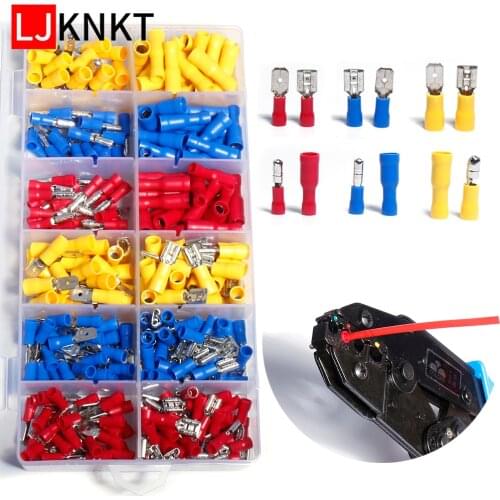 Insulated Crimp Cable wire Connectors Female/Male Spade Butt Terminals Kit HS-40J tool Cold pressing Electrical Assorted