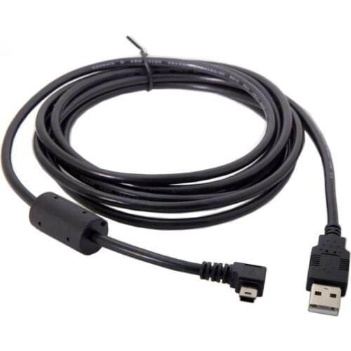 Mini USB B Type 5pin Male to USB 2.0 Male Data Cable with Ferrite 0.5m 1.8m 3.0m 5.0m Left Angled Right angled 90 Degree