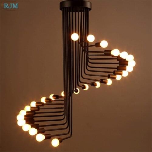 Nordic Creative Loft Vintage Iron Retro Chandeliers for Living Room Coffee Bar Restaurant Bedroom Home Lighting Decor