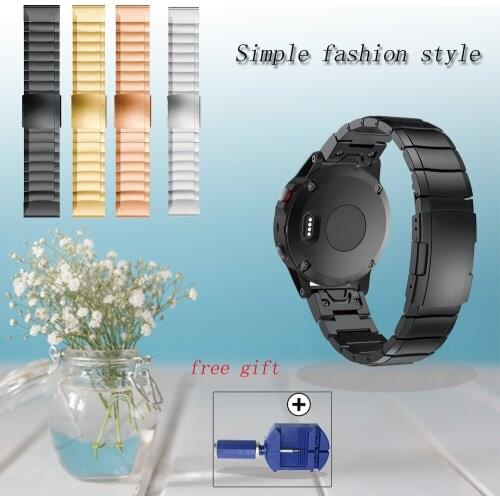 Stainless Steel Metal Strap for Garmin Fenix 5S 5 5X Plus 6X 6 6S Pro 3 HR 935 Band Quick Release Easy fit Smart watch wristband
