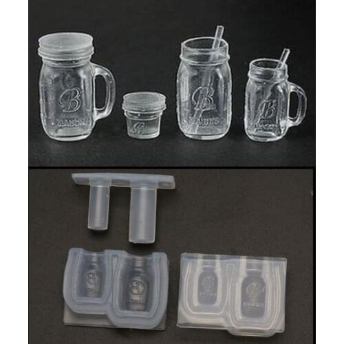 Mini Honey Jar Mold Bottle Pendant Resin Mold for DIY Making Finding Accessories Miniture Food Play Silicone Mold Pendant Craft