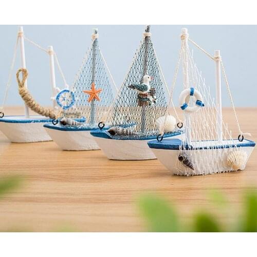 Mini Fashion Mini Sailboat Model Decoration Wood Mini Sailboat Model Long Lasting for Living Room