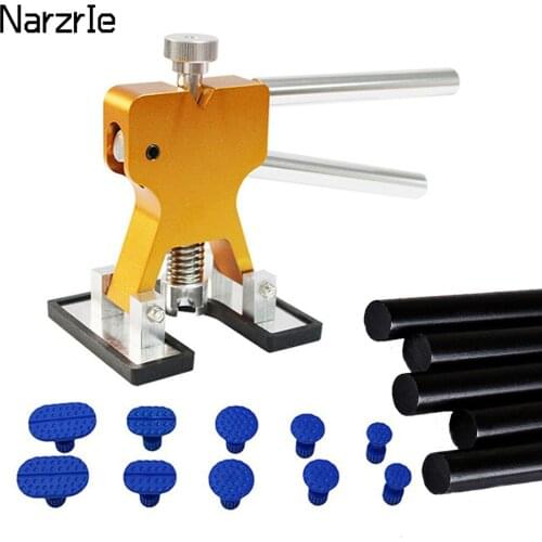 Paint Dent Repair Tools Car Dent Repair Kit Vehicle Auto Body Dent Puller Removal Kits with Glue Puller Tabs Black Glue Sticks