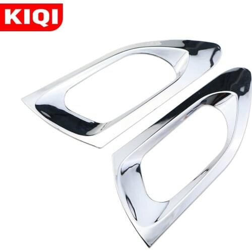 KIQI Car Stickers for Peugeot 208 2014 - 2019 ABS Chrome Inner Door Handle Bowl Cover Trim Sticker