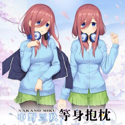 Anime Hugging Body Pillowcase Dakimakura Quintessential Quintup Nakano Miku 160*50/35*55cm Cosplay Cushion Core Cover Sexy Case