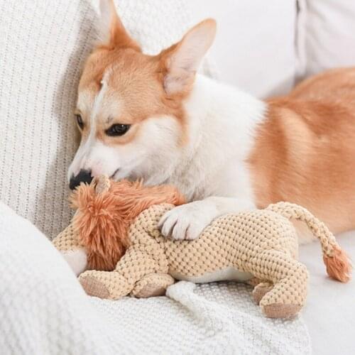 Durable Plush Chew Toys With Squeakers Stuffed Animal Cute Soft Pet Toys For Teeth Cleanning Pet Cat Dog Chewer Toys