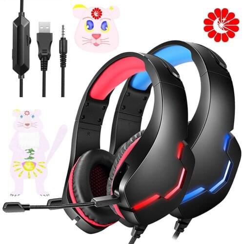 Wired 3.5mm backlight Gaming Headset Headphones Surround Sound Deep Bass Stereo Earphones With Microphone For Game PC Laptop