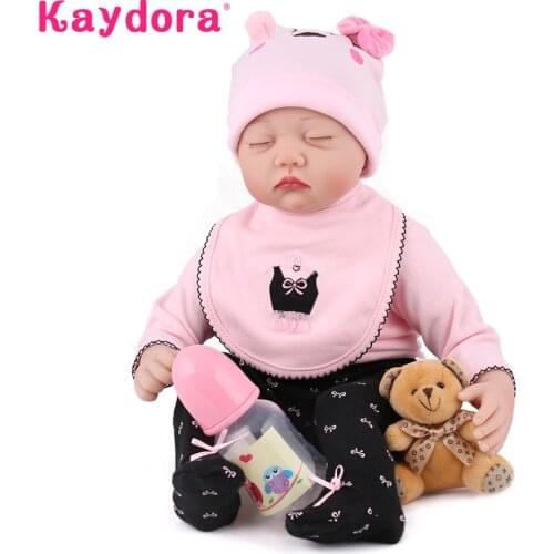 22 Inch Alive Silicone Reborn Dolls 55cm Sleeping Dolls Play Toys Handmade Realistic Menina Playmate Toddler Kids Birthday Gifts