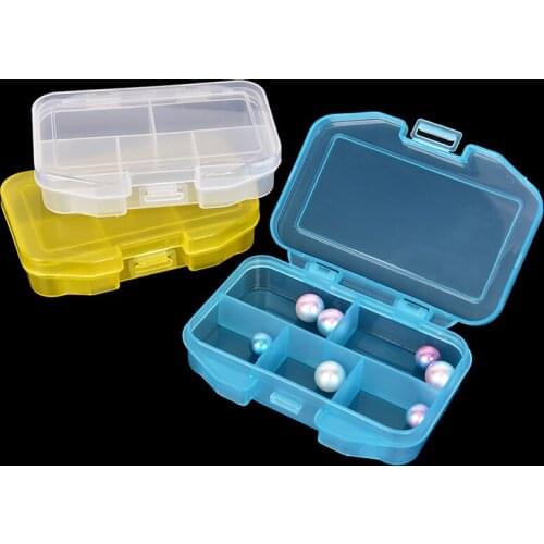 Adjustable Transparent Jewelry Storage Box Ring Earring Drug Pill Beads Portable Plastic Organizer Case Travel Craft