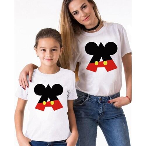 Family Matching Clothes Tshirts Mommy And Me Daddys Girl Clothing ABC Mickey Mouse Dad And Son Family Tshirt Matching Outfits