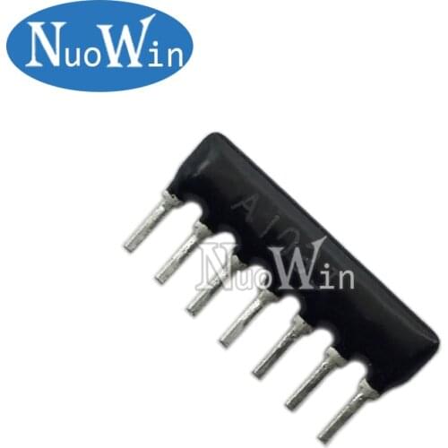 20pcs DIP exclusion Network Resistor array 7pin 470 680 1K 2K 2.2K 3.3K 4.7K 5.1K 6.8K 10K 20K 33K 47K 100K 220K ohm