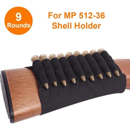 Tactical 9 Rounds Shotgun Buttstock Shell Holder Ammo Pouch Cartridge Bandolier Tactical Rifle Hunting Gun Accessory