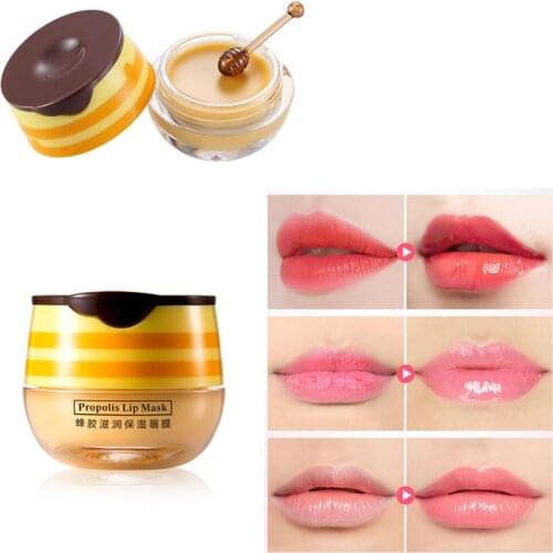 Propolis Moisturizing Lip Mask Sleep Lip Balm Nourishing Anti-wrinkle Reduce Lip Lines Sexy Lips Care Honey Lip Membrane TSLM1