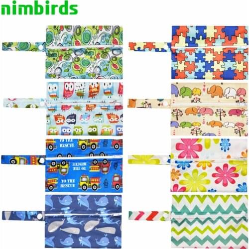 Waterproof Menstrual Pad Wet Bag Washable Nursing Pads Wet Bags Reusable PUL Sanitary Pads Wet Dry Wetbag Zipper Bags 14x20cm