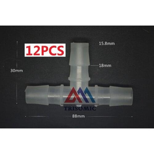 12 pieces 15.8mm T tpye equant Connector Equal Tube Joiner Material PP Plastic Fitting Fish Tank Airline Aquarium
