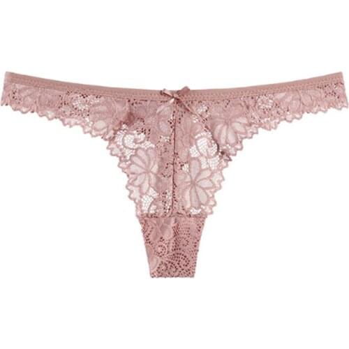 2021 Women Seamless Lace Panties Sexy Underwear Panties G String Thong Pack Solid Color Transparent Underwear Lingerie Women