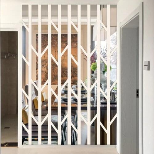3D Strip geometric acrylic mirror wall sticker Living room bedroom TV wall decoration self-adhesive removable DIY mirror sticker