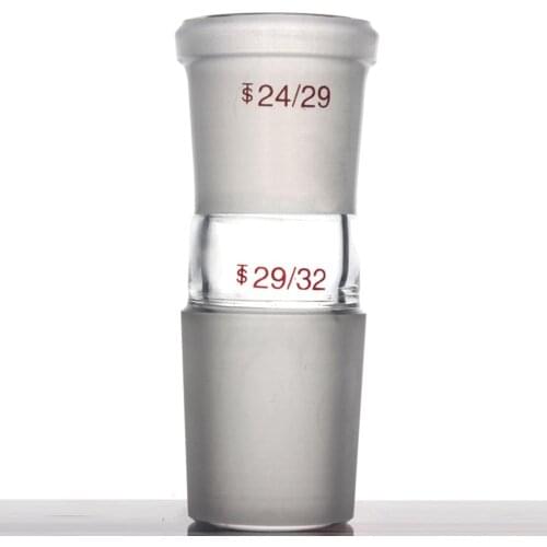 Glass Reducing Adapter From Cone 29/32 To Socket 24/29,Lab Chemistry Glassware