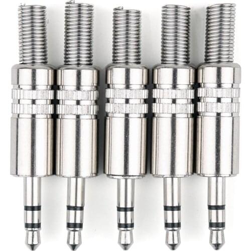 Artudatech 5 Pcs 1/8 3.5mm Stereo Male Plug Audio Soldering For Headphone Connectors high quality