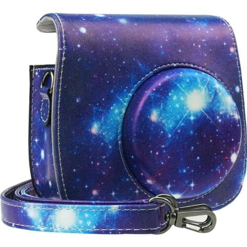 PU Leather Instax Mini 9 Camera Case Nebula for Fujifilm Instax Mini 8 Mini 9 Instant Camera Shoulder Strap Bag With Pocket
