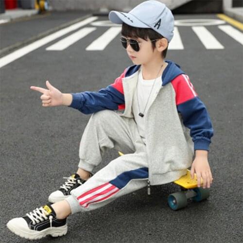 Baby Clothes Kids Clothing Baby Boy Clothing Spring And Autumn Style Boys Two-Piece Sportswear With Zipper Kids Suits Boys