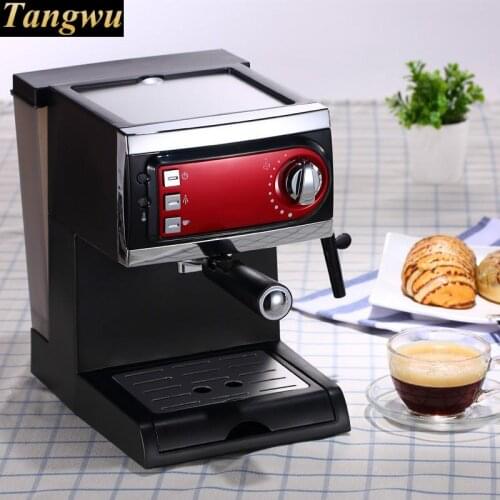 Italian semi-automatic coffee machine is used to beat the foam