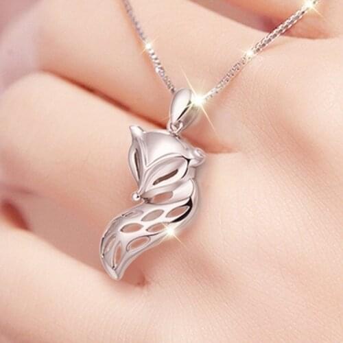 Exquisite Jewelry Lovely Long Tail Fox Pendant Chain Necklace for Women Girl