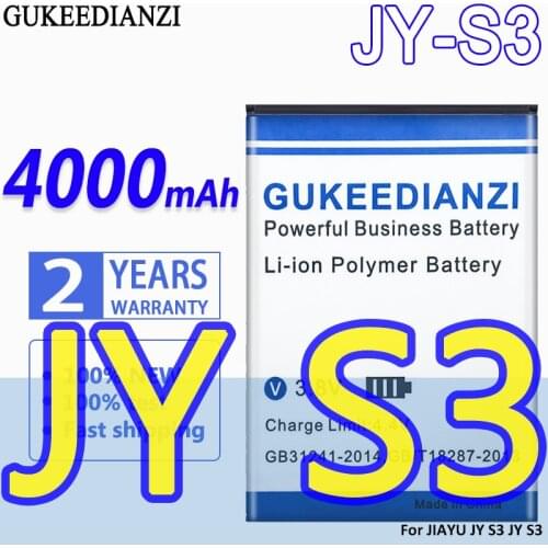 JY-S3 100% New 4000mAh Li-ion Battery For JIAYU JY S3 Replacement Lithium Polymer Batteries Bateria