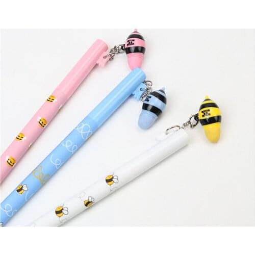 Pencil Lead with eraser Cute bee pendant 0.5 or 0.7mm 2B black student pen refills 120mm long
