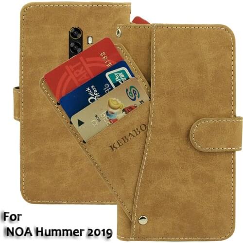 Leather Wallet NOA Hummer 2019 Case Flip Retro Vintage Leather Front Card Slots Cases Cover Business Phone Protective Bags