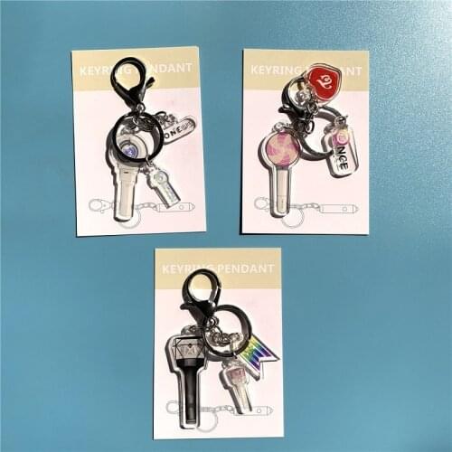 KPOP MONSTA X Acrylic Keychain ONEUS Support Lamp Pendant TWICE Key Ring Jewelry ONCE