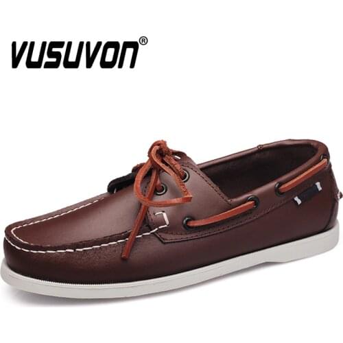 Big Size Loafers Men Shoes Genuine Leather Driving Shoes Retro Fashion Flats Docksides Boat Shoes Classic Men Designer Shoe