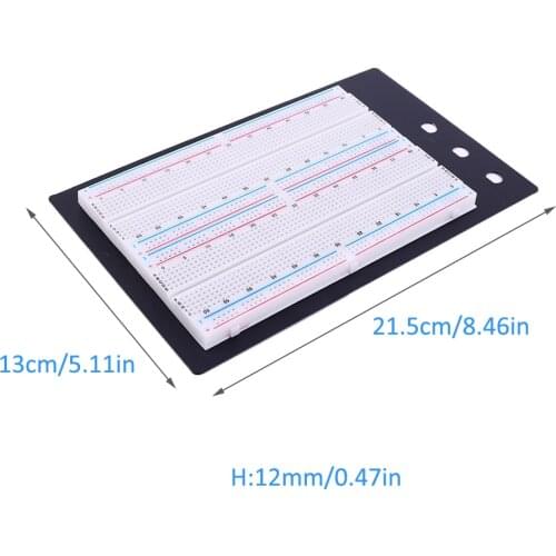 1660 Hole Breadboard 0.8mm Wire Solder-Free Circuit Test Board Black Aluminum Plate for Experimental Test