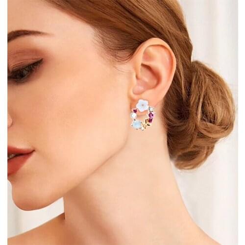 Enthusiasm Cute Female Earrings Sweet Flower Earrings Jewelry Hot Sale Girly Pearl Bow Garland Earrings For Women Birthday Gift