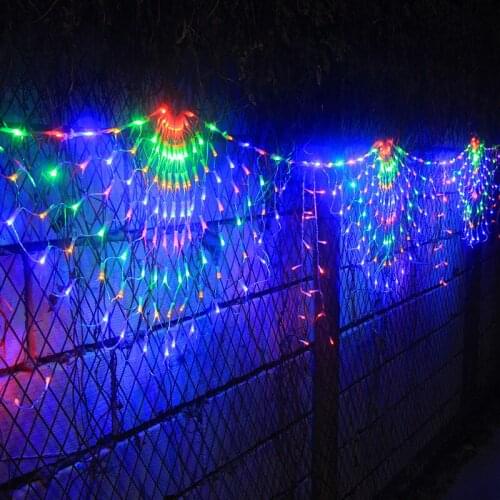 3*0.8m 414LED Peacock Net String Light Outdoor IP44 Curtain Lamp Starry Lighting 110-240V EU/US Plug