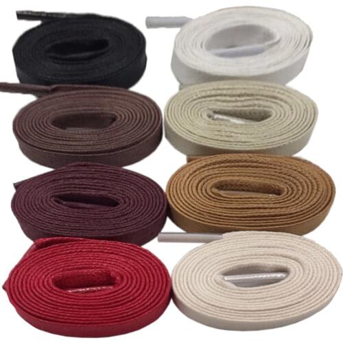 Coolstring Waxed Cotton Flat Shoe Laces Leather Waterproof Mens Martin Boots Shoelace Casual Dress Coloured Shoestring Unisex