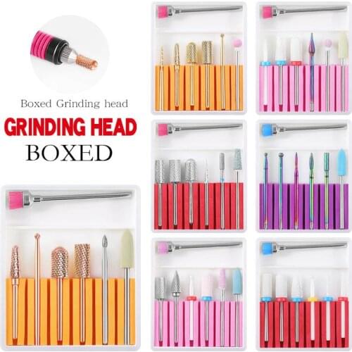 Ceramic Tungsten Alloy Nail Drill Bits Set Rotate Milling Cutter Manicure Electric Nail Accessories Exfoliating polishing Tool