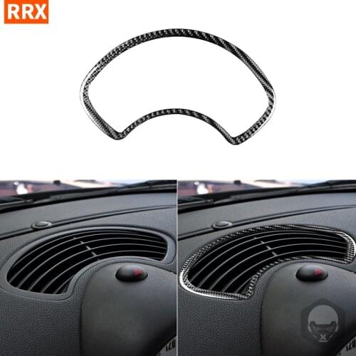 For Mini Cooper Hardtop R56 Clubman R55 Convertible R57 Carbon Fiber Stickers Instrument Panel Central Air Outlet Accessories